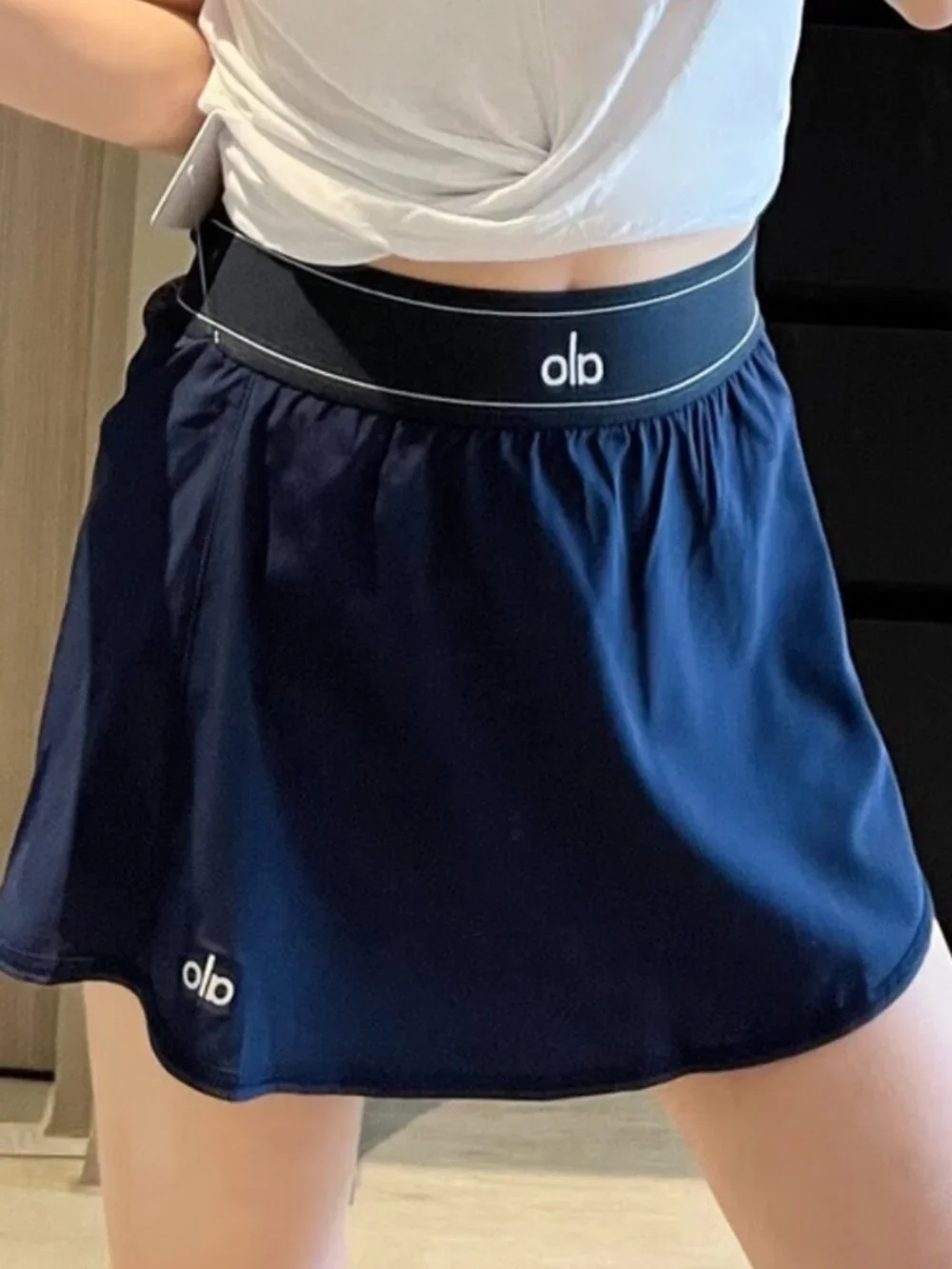 Alo Yoga Match Point Tennis Skirt Navy Blue NWT S~M🌊🦋